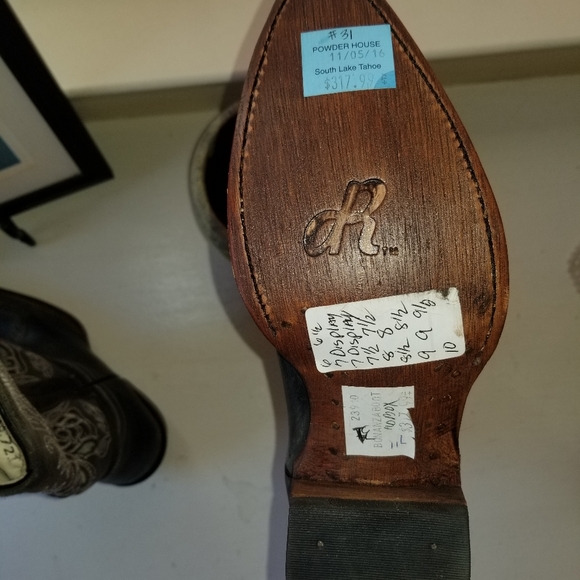 NWT grey cowgirl boots real leather - Picture 7 of 7